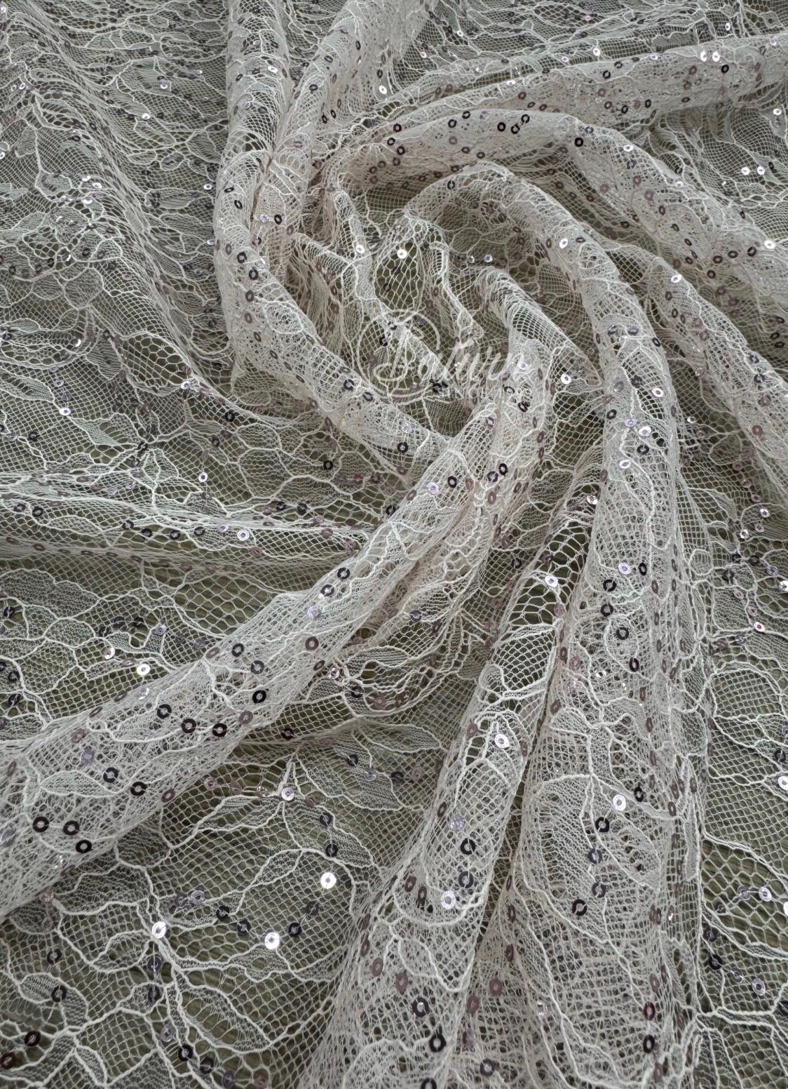 Dantela cu paiete, latime 150 cm, material elegant la metru pentru rochii si ocazii speciale