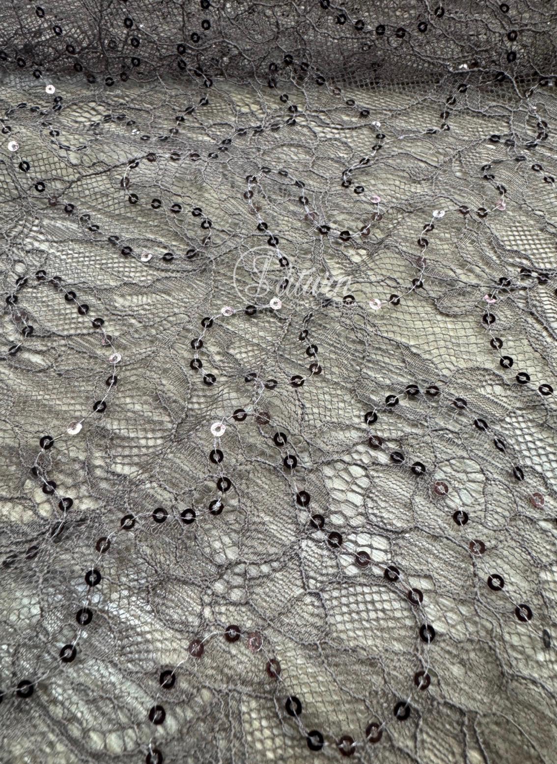 Dantela cu paiete, latime 150 cm, material elegant la metru pentru rochii si ocazii speciale