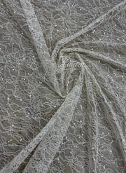 Dantela cu paiete, latime 150 cm, material elegant la metru pentru rochii si ocazii speciale