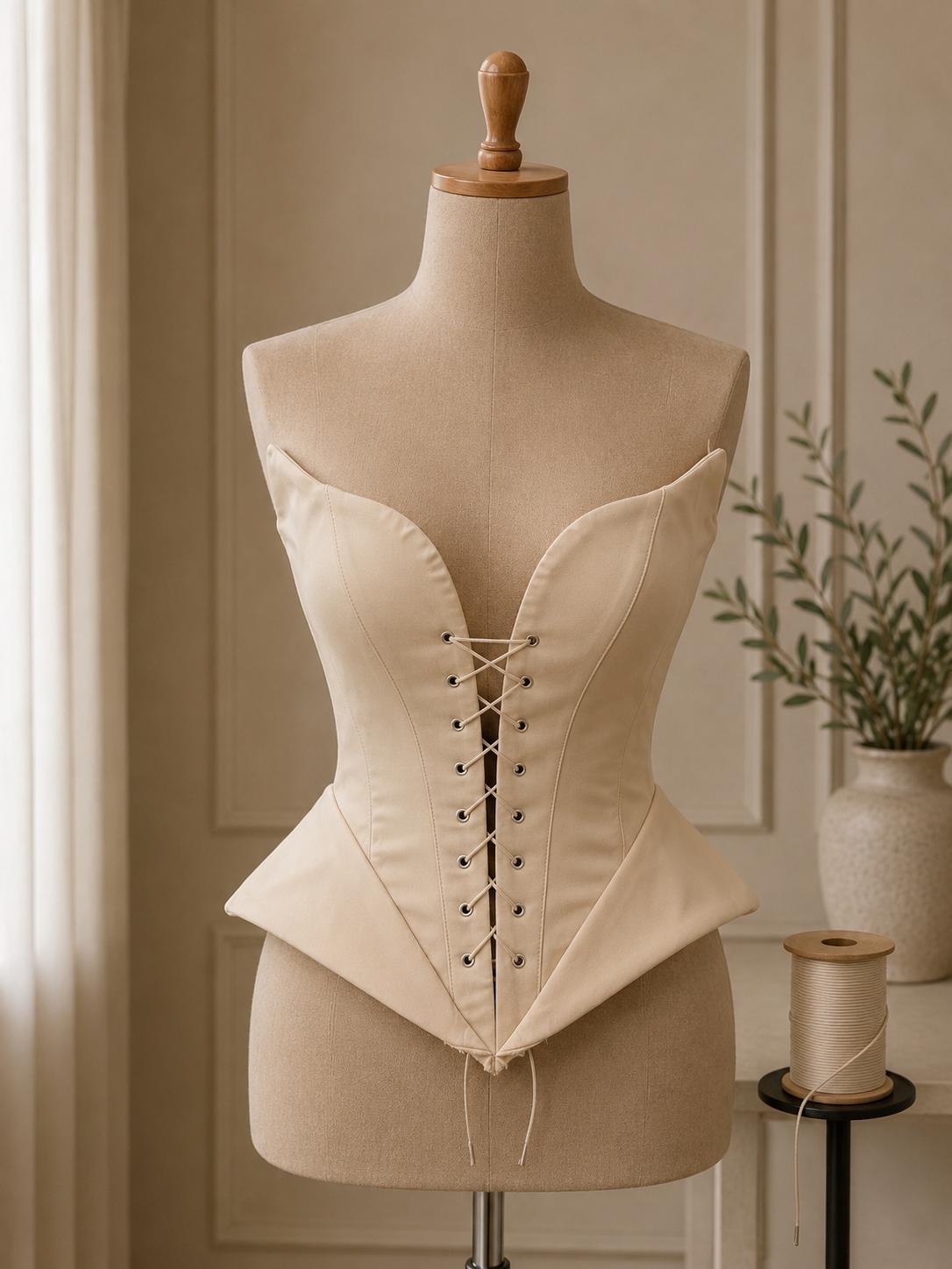 Corset dama elegant cu snur frontal si inchidere reglabila cu snur  la spate M32
