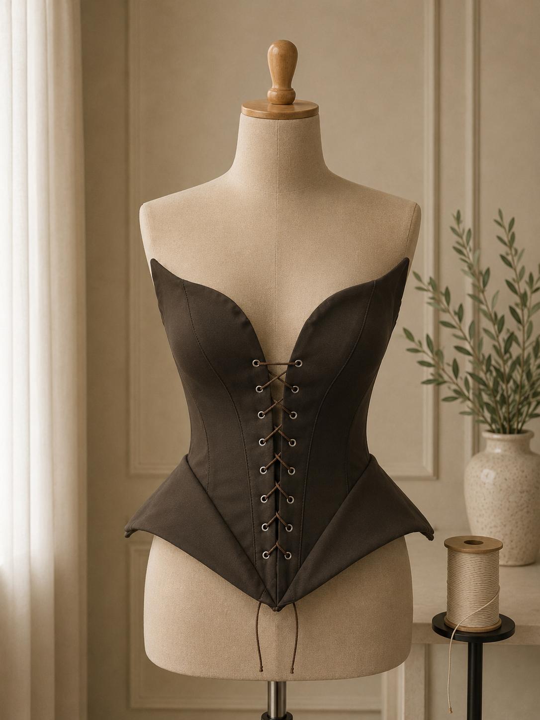Corset dama elegant cu snur frontal si inchidere reglabila cu snur  la spate M32