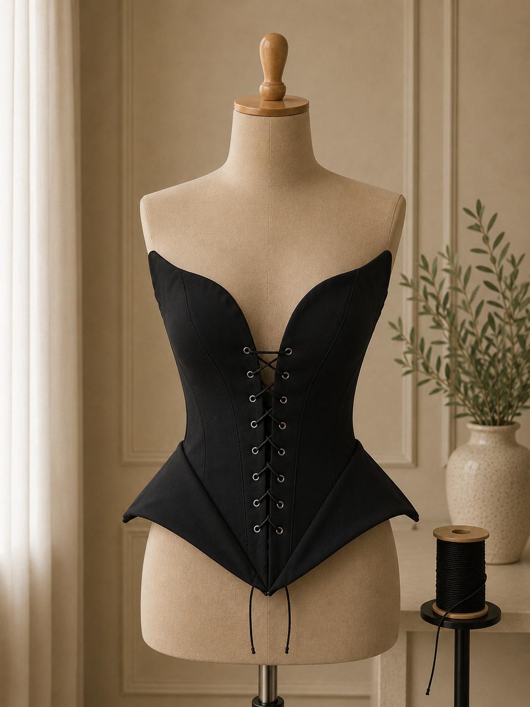 Corset dama elegant cu snur frontal si inchidere reglabila cu snur  la spate M32