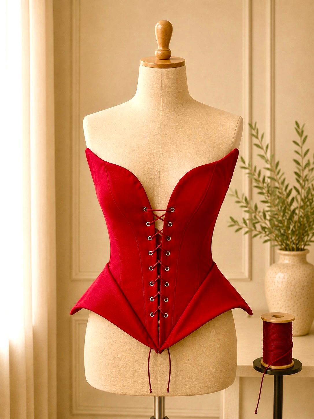 Corset dama elegant cu snur frontal si inchidere reglabila cu snur  la spate M32