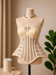 Corset din tulle cu cupe si balene elegant pentru rochii si tinute speciale M21