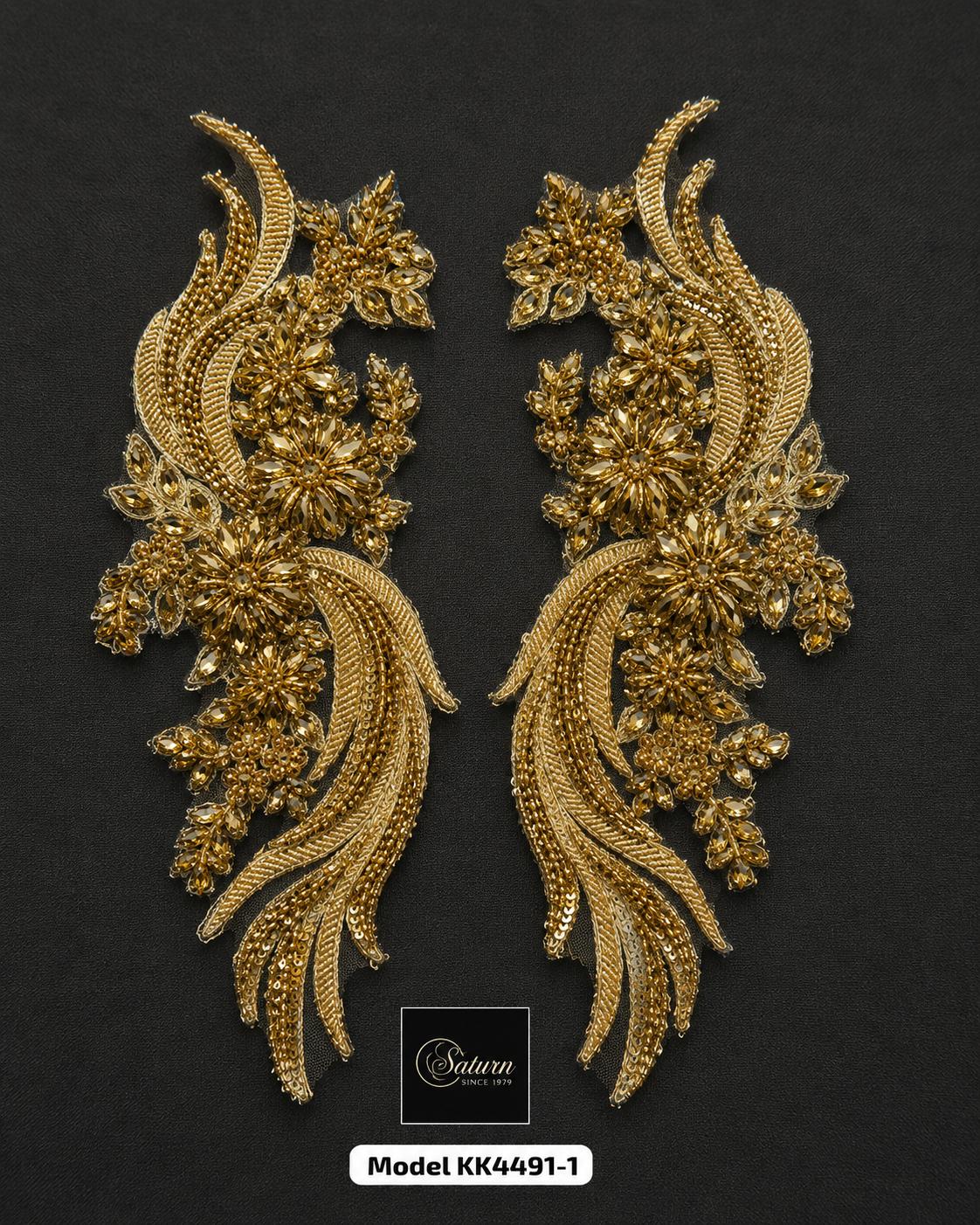 Set Aplicatie Decorativa de Cusut cu Cristale si Margele, 32 cm, Model K4491-1
