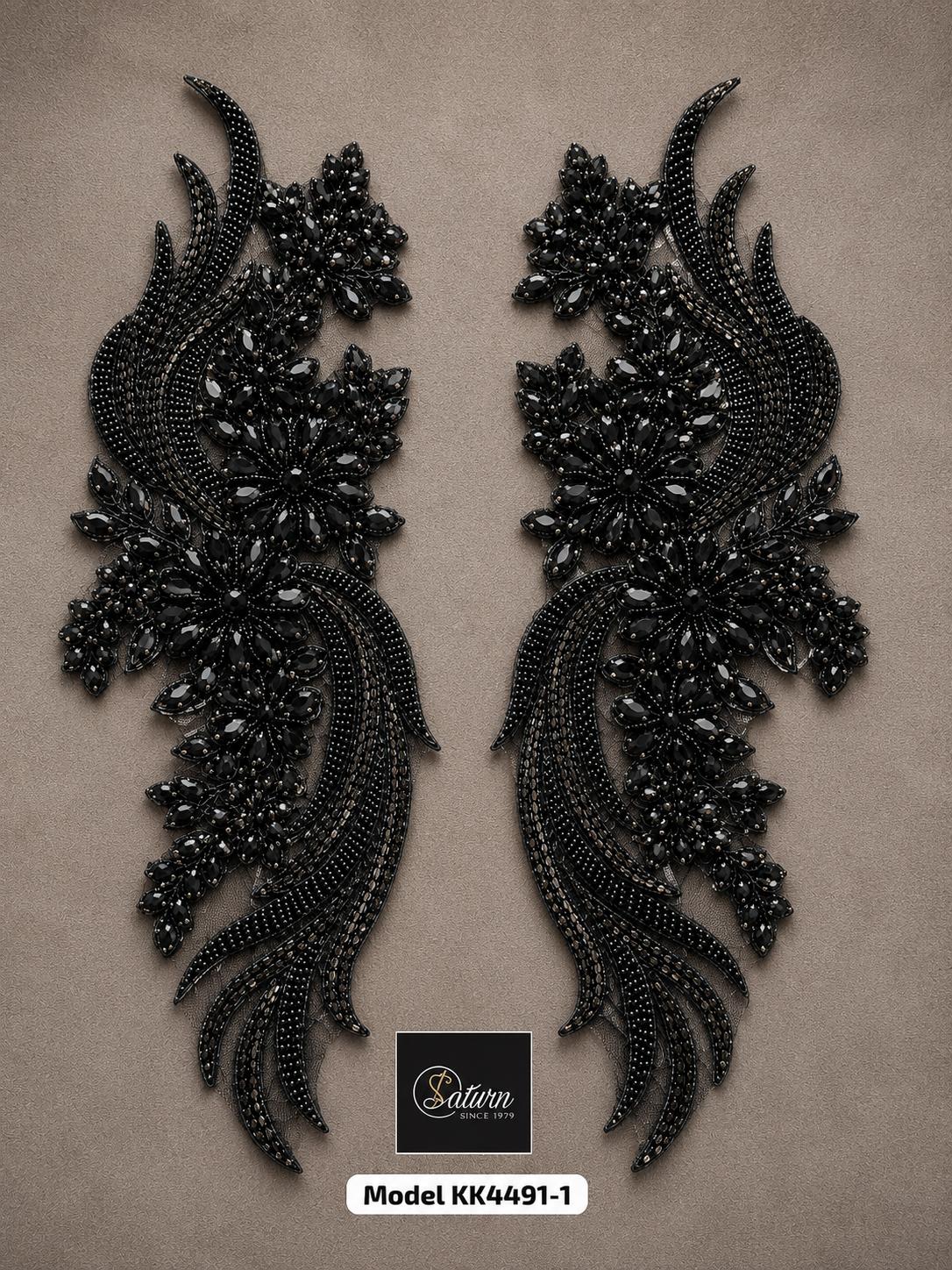 Set Aplicatie Decorativa de Cusut cu Cristale si Margele, 32 cm, Model K4491-1