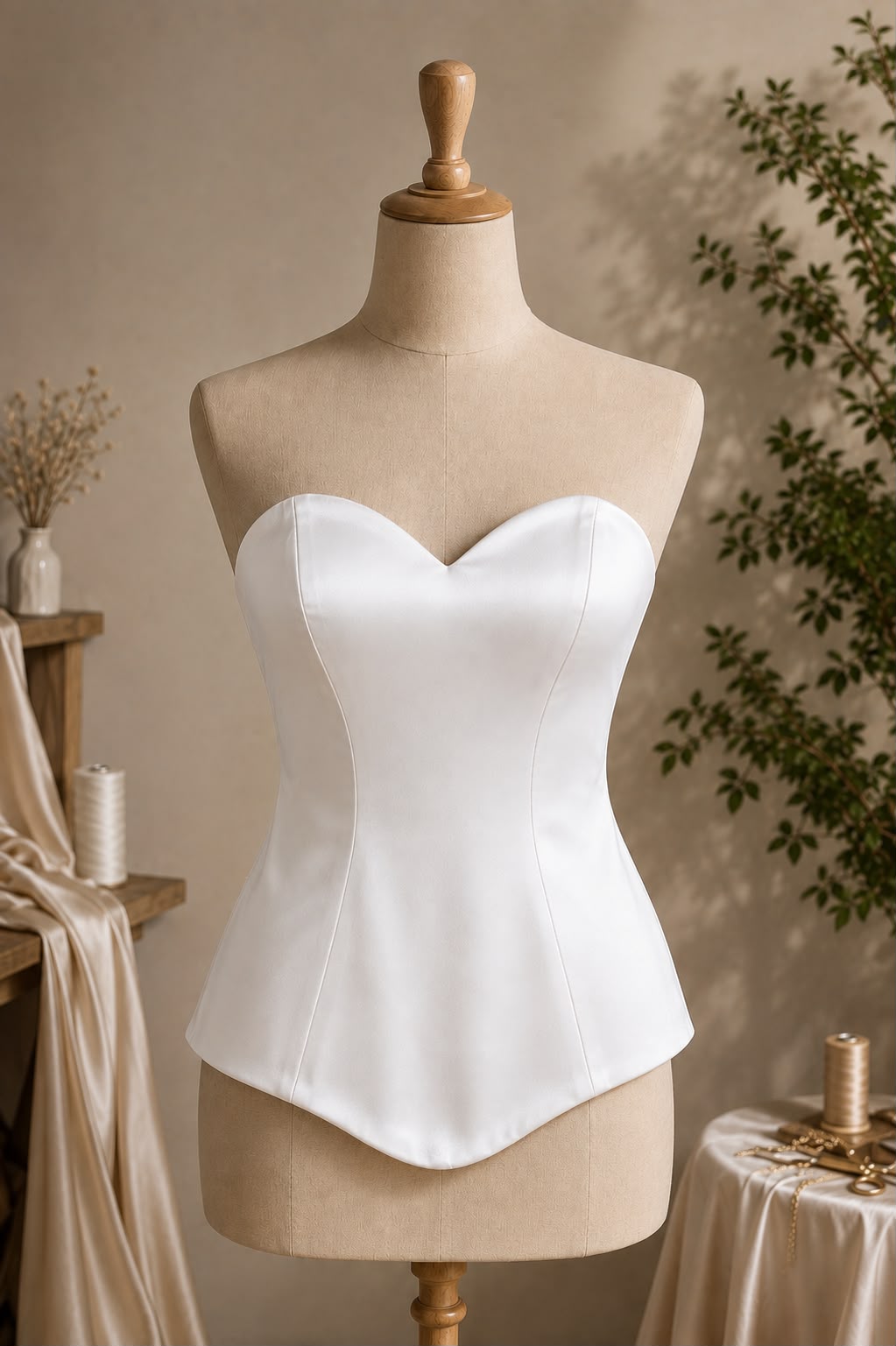 Corset tafta satinata dama fara bretele cu decolteu sweetheart – model M37