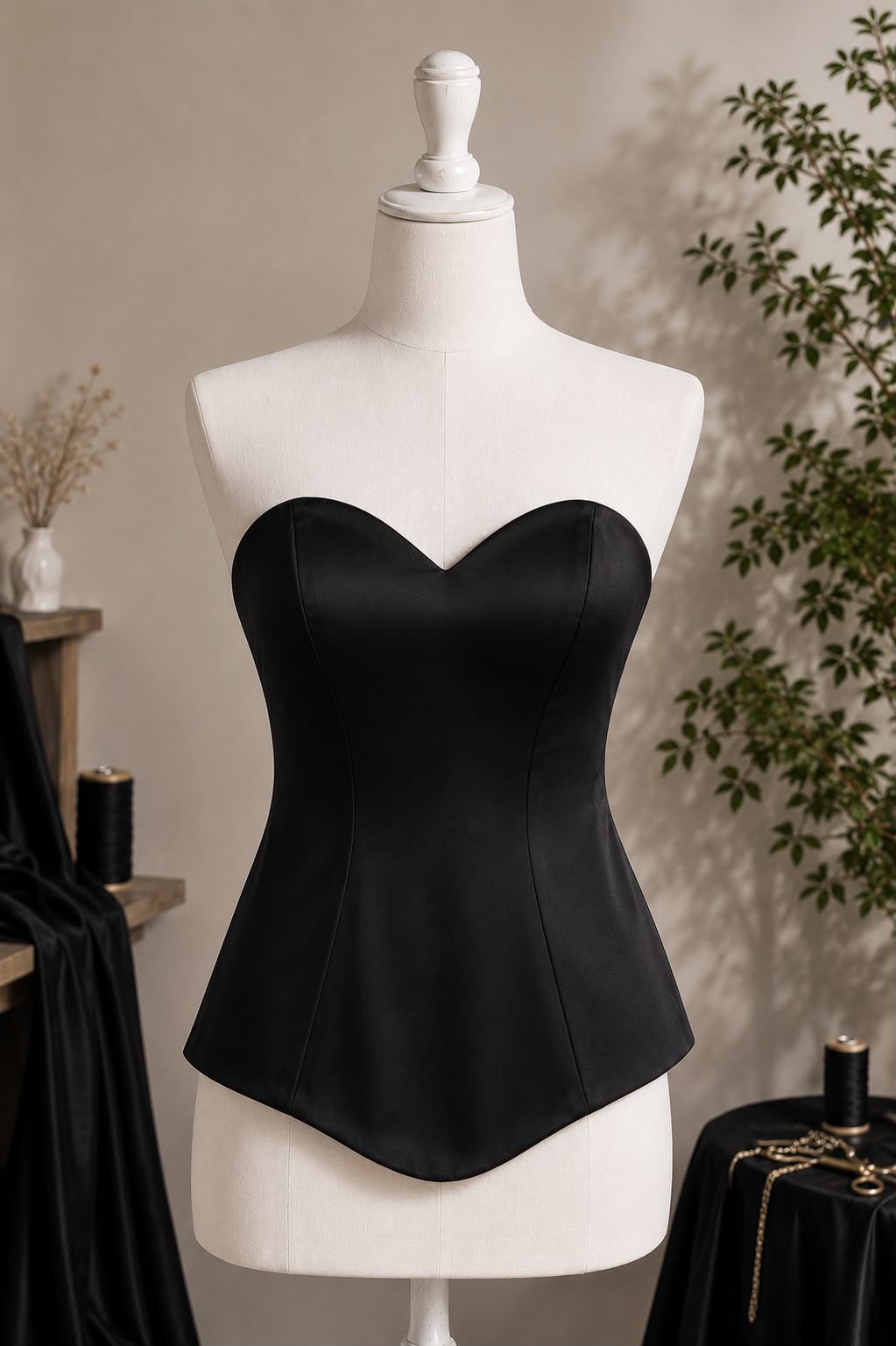 Corset tafta satinata dama fara bretele cu decolteu sweetheart – model M37