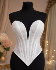 Corset Dama din Dantelă Elegantă cu Decolteu Adânc și Balene – Model M42