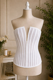 Corset din Tulle Transparent cu Balene, Tip Bustieră – Model Elegant M43