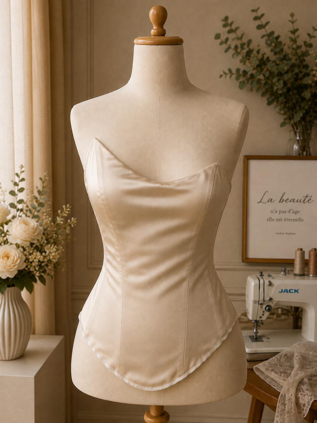 Corset  din Satin cu Decolteu   – Elegant pentru Rochii și Ținute de Ocazie M46