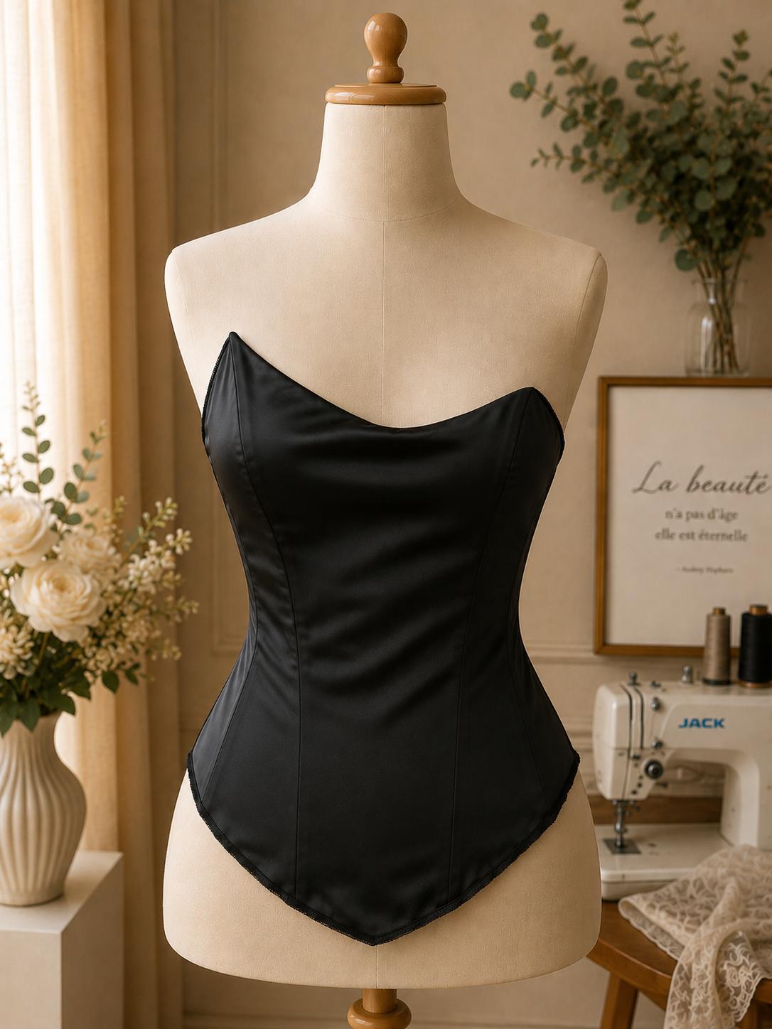 Corset  din Satin cu Decolteu   – Elegant pentru Rochii și Ținute de Ocazie M46