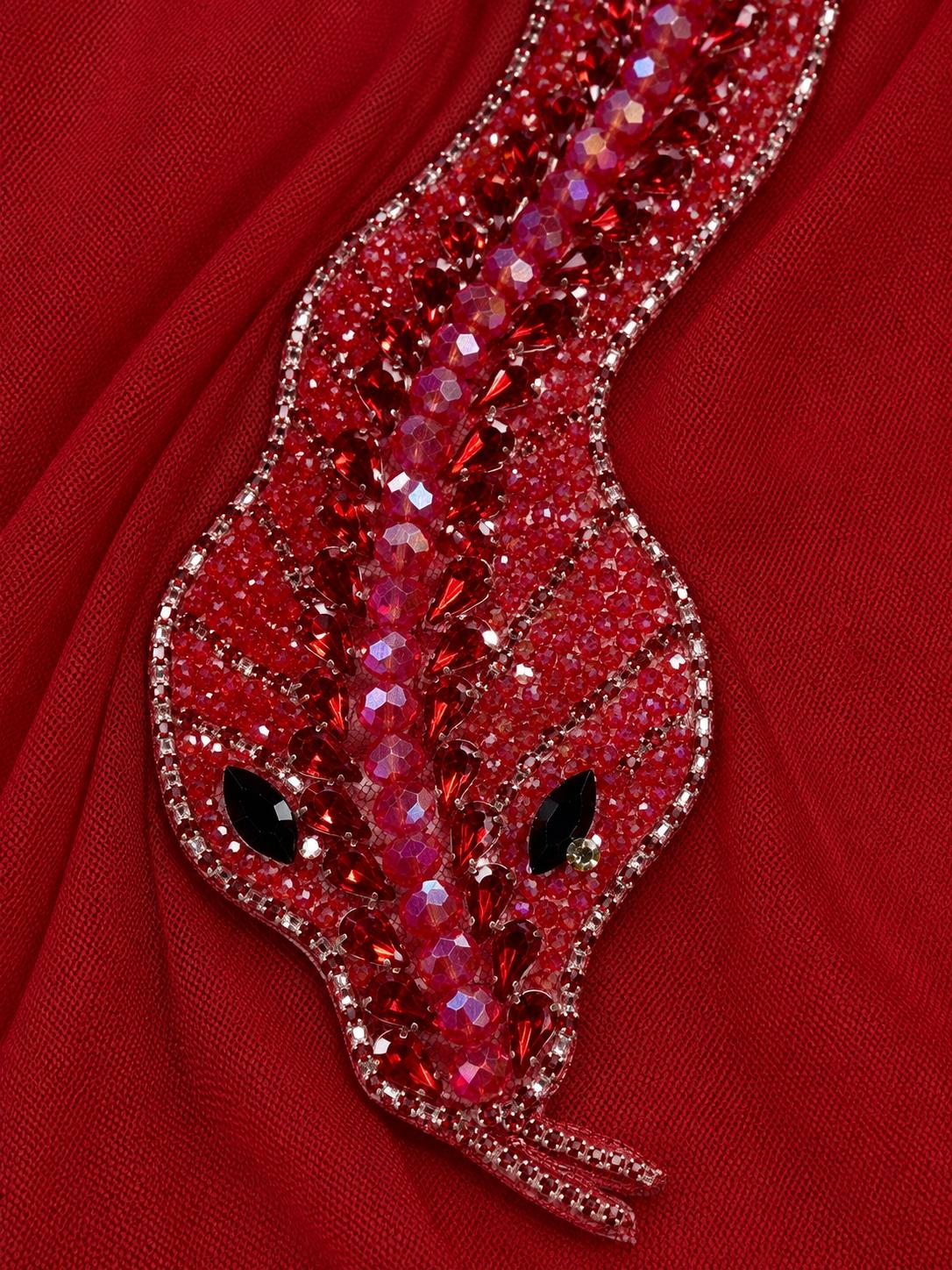 Aplicatie decorativa sarpe cu cristale, 60 cm/ GO1598 accesoriu de cusut pentru rochii si tinute elegante