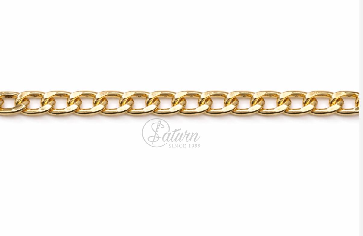 Lant Metalic C-40 Auriu & Argintiu 8,2×12 mm – la metru | Lant decorativ pentru genti, accesorii si bijuterii