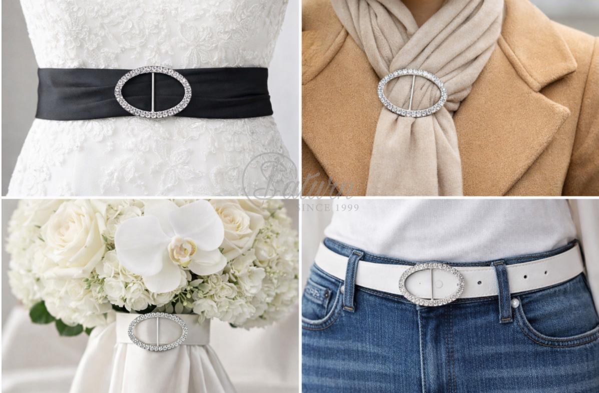 Catarama Ovala Cu Cristale Pe Doua Randuri