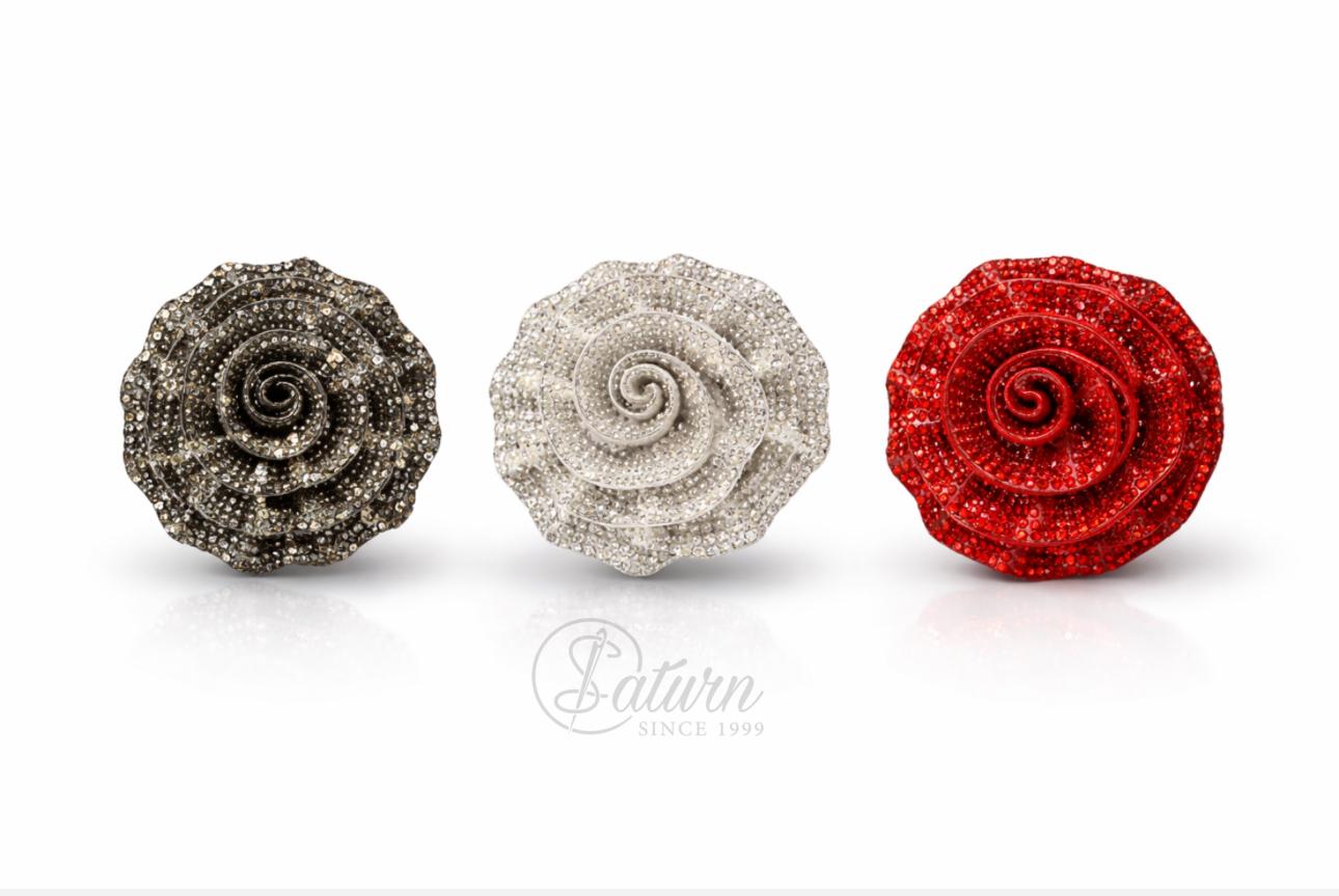 Floare Mica Cu Ștras Rotunda 3D