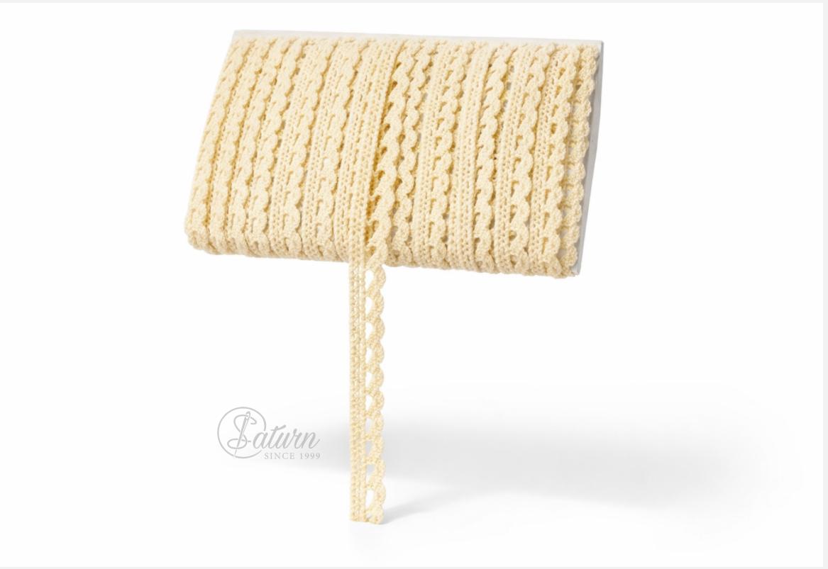 Dantela din Bumbac 1 cm #1212 – Banda Decorativa 15 Yards/Rola