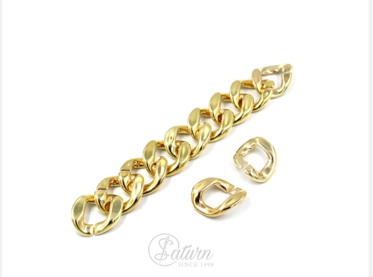 Zale Lant din Plastic 3.5 cm – Set 100 Bucati, Aurii si Argintii pentru Bijuterii si Accesorii