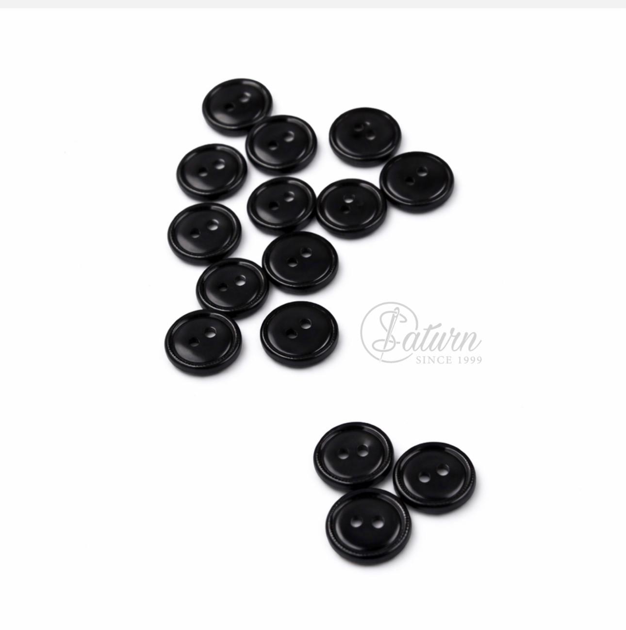 Nasturi Negri/camasa barbati, plastic, 2 gauri /400buc – 24L (15 mm)