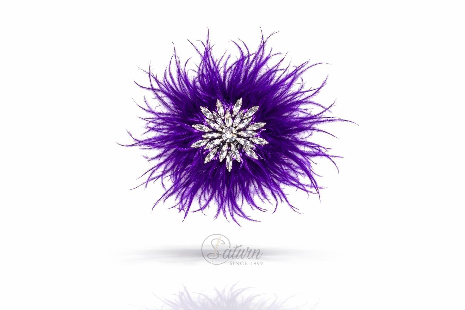 Brosa  Decorativa Din Pene De Strut  15cm – Accesorii Elegante Pentru Tinute Speciale
