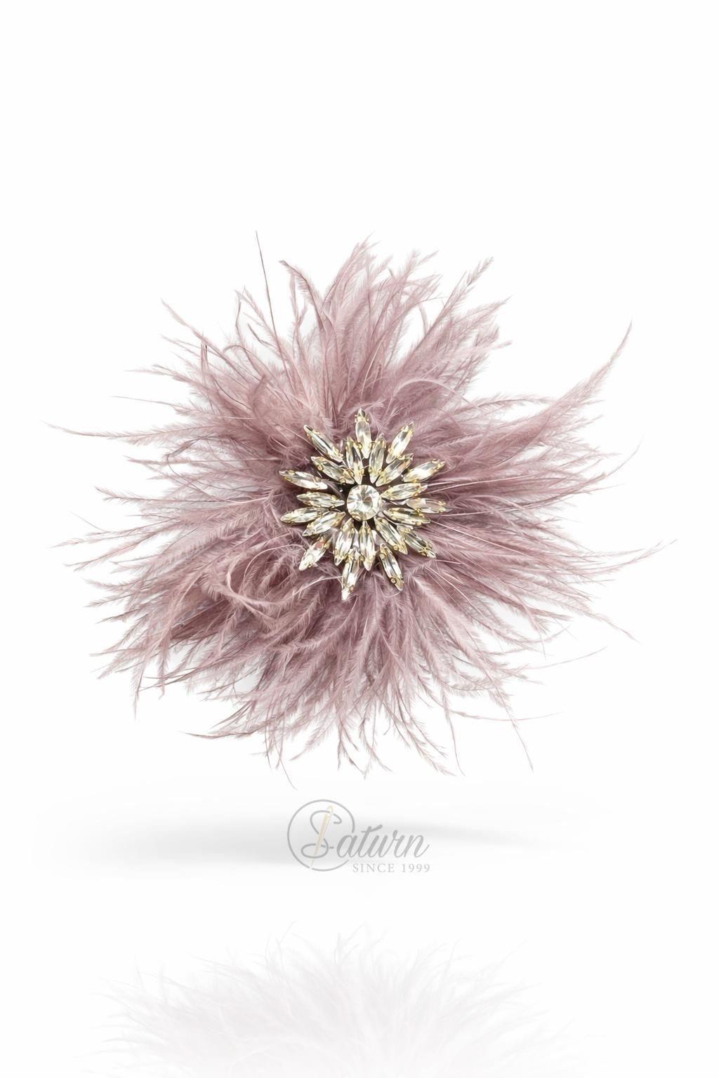 Brosa  Decorativa Din Pene De Strut  15cm – Accesorii Elegante Pentru Tinute Speciale