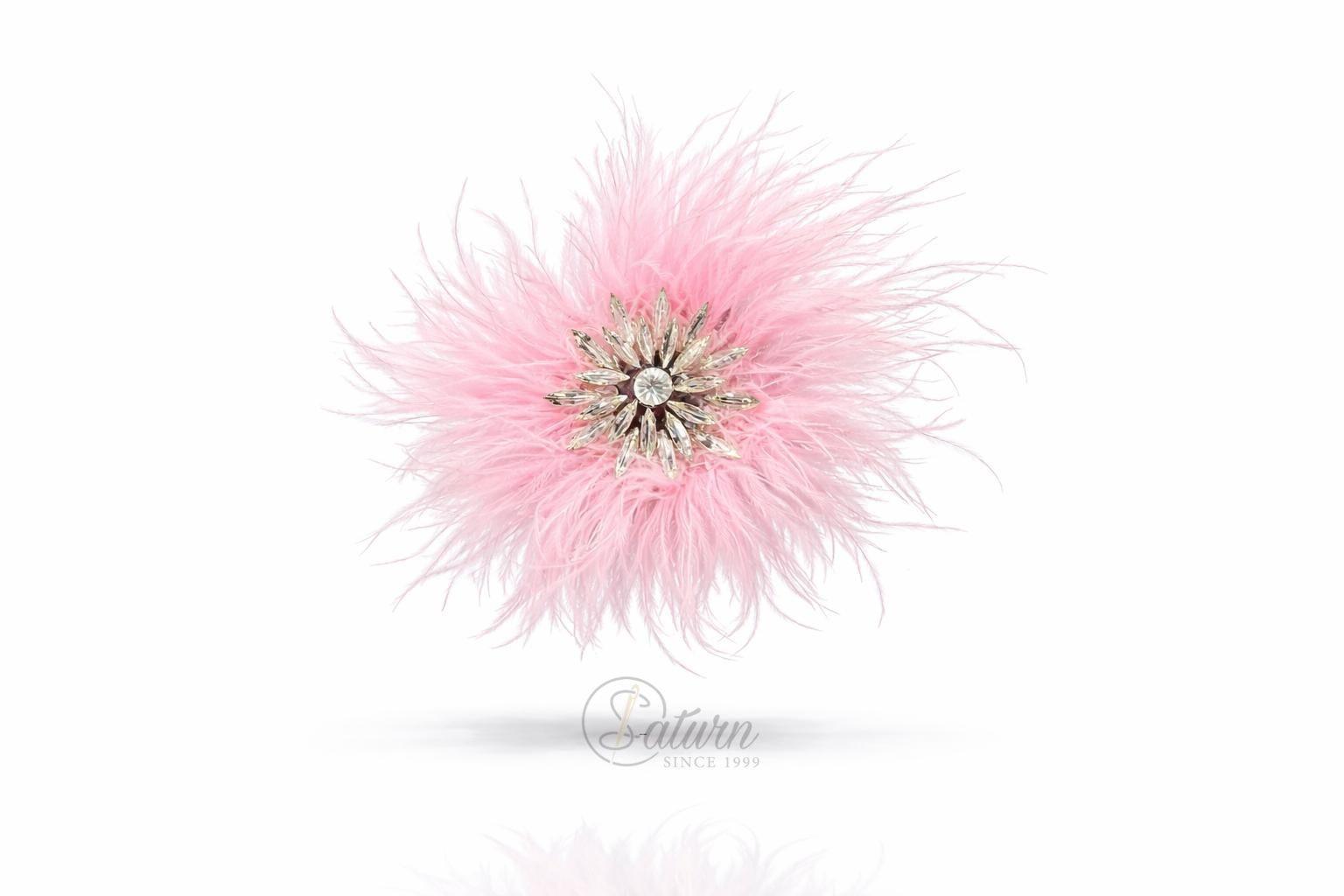 Brosa  Decorativa Din Pene De Strut  15cm – Accesorii Elegante Pentru Tinute Speciale