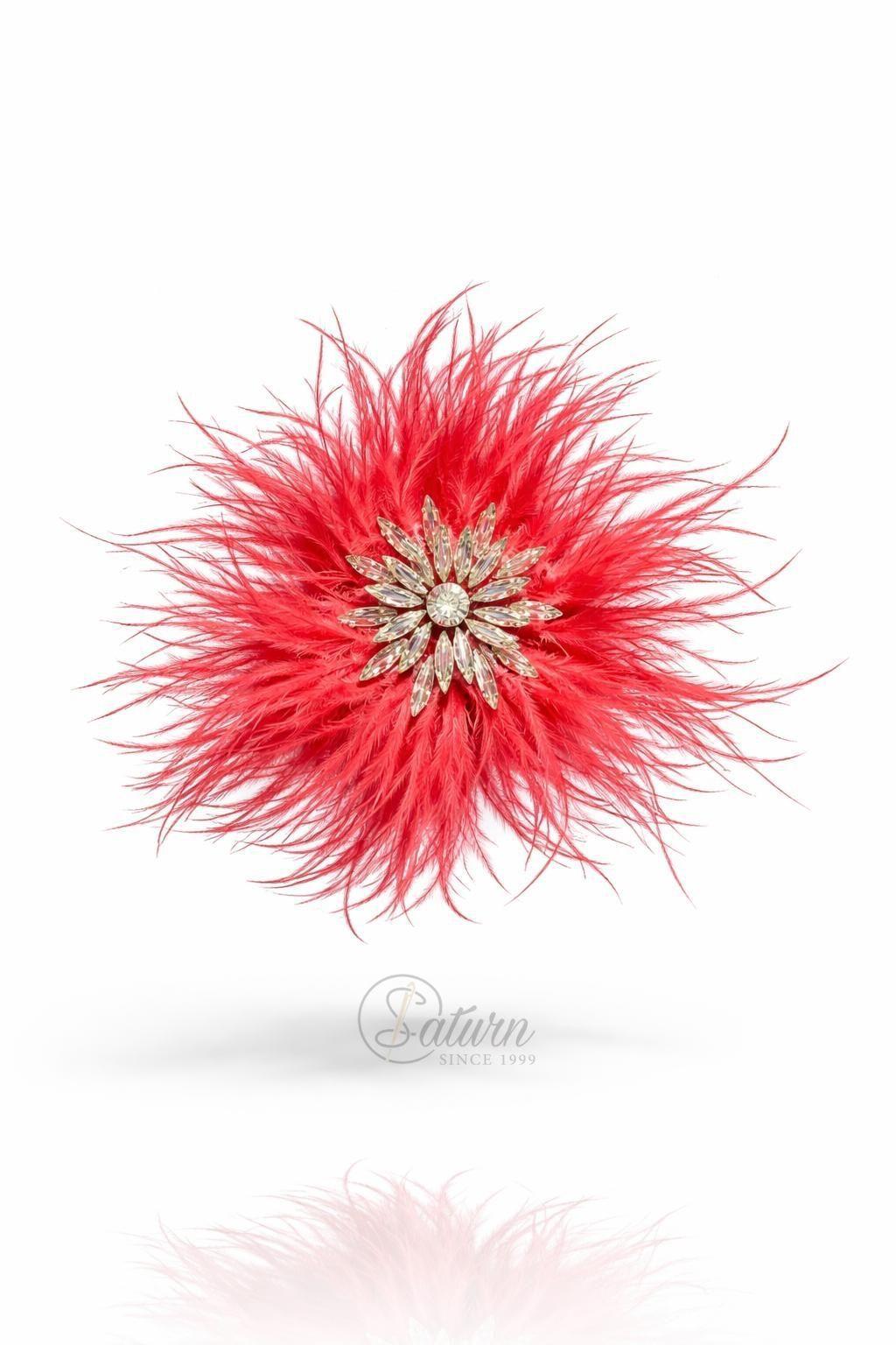 Brosa  Decorativa Din Pene De Strut  15cm – Accesorii Elegante Pentru Tinute Speciale