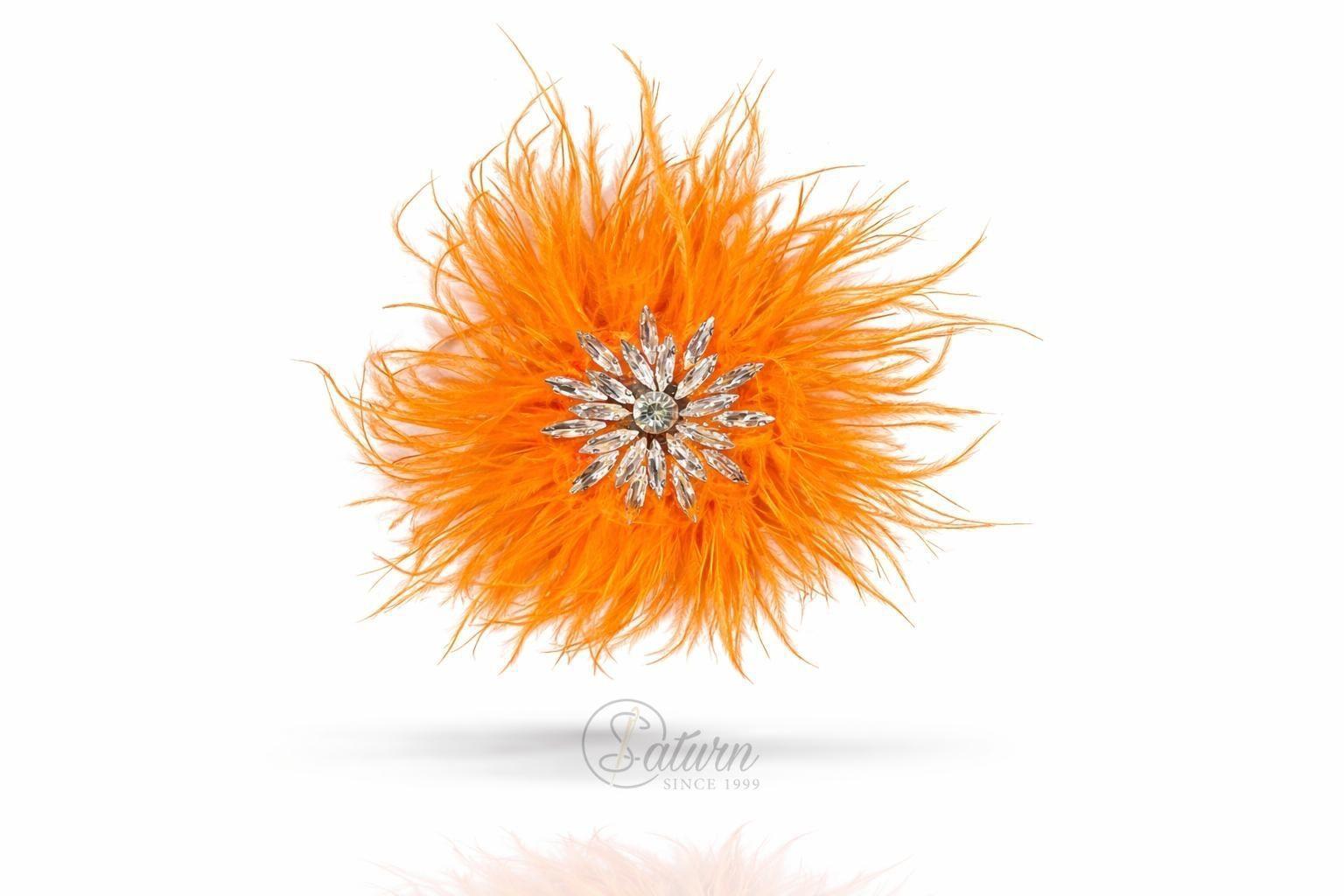 Brosa  Decorativa Din Pene De Strut  15cm – Accesorii Elegante Pentru Tinute Speciale