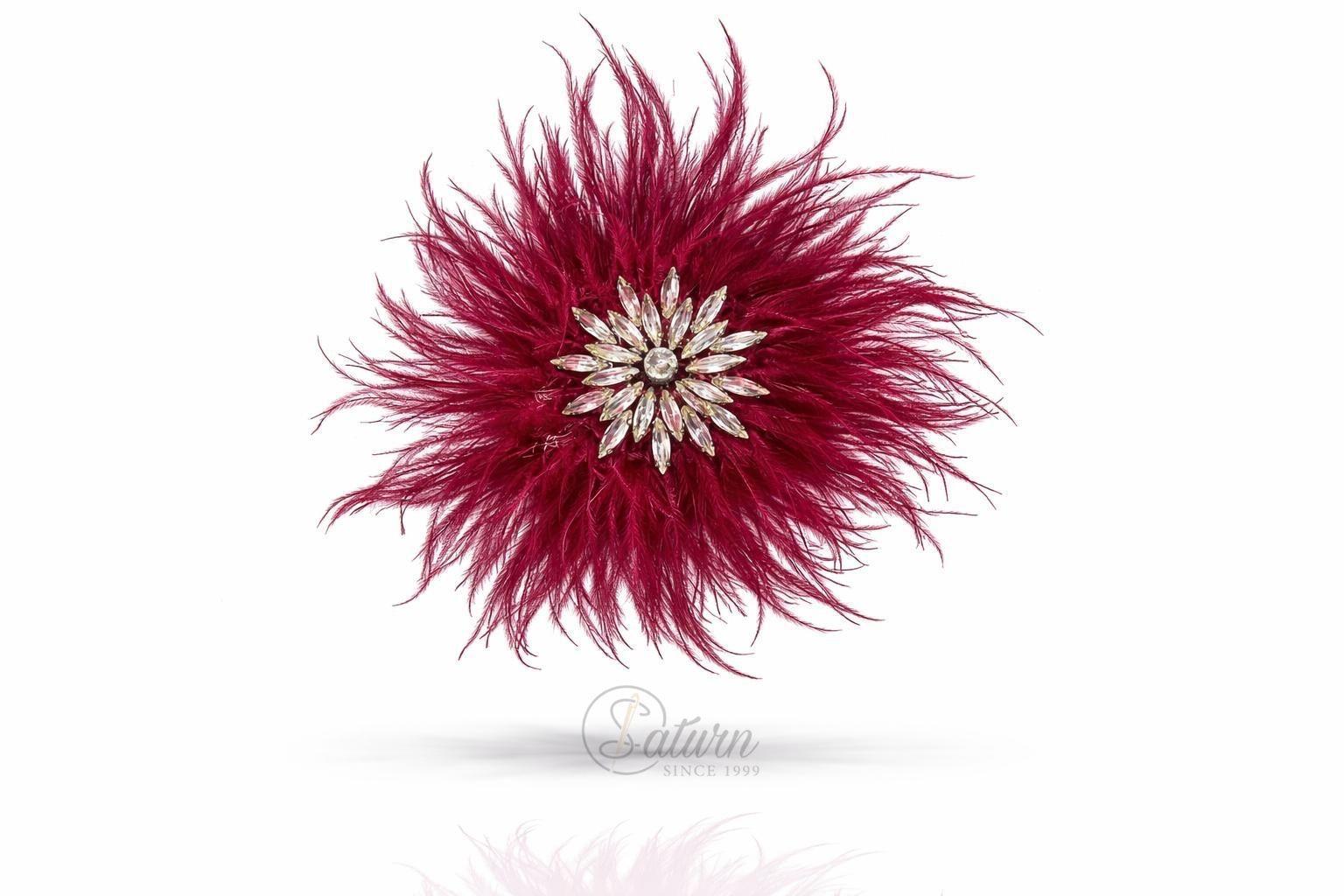Brosa  Decorativa Din Pene De Strut  15cm – Accesorii Elegante Pentru Tinute Speciale
