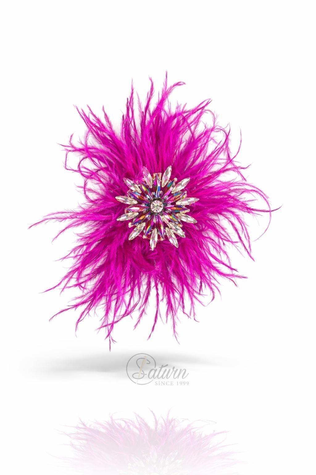 Brosa  Decorativa Din Pene De Strut  15cm – Accesorii Elegante Pentru Tinute Speciale