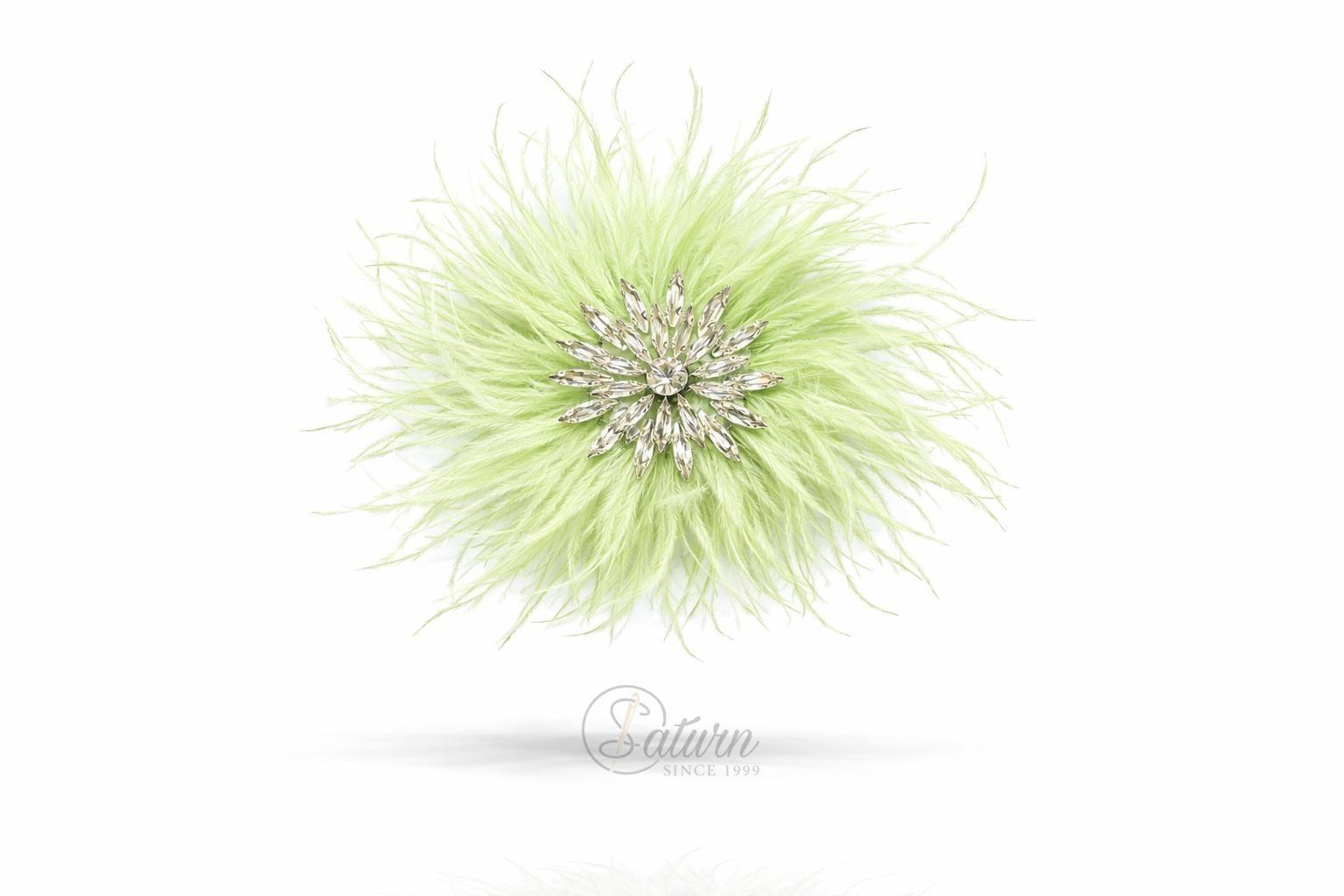 Brosa  Decorativa Din Pene De Strut  15cm – Accesorii Elegante Pentru Tinute Speciale