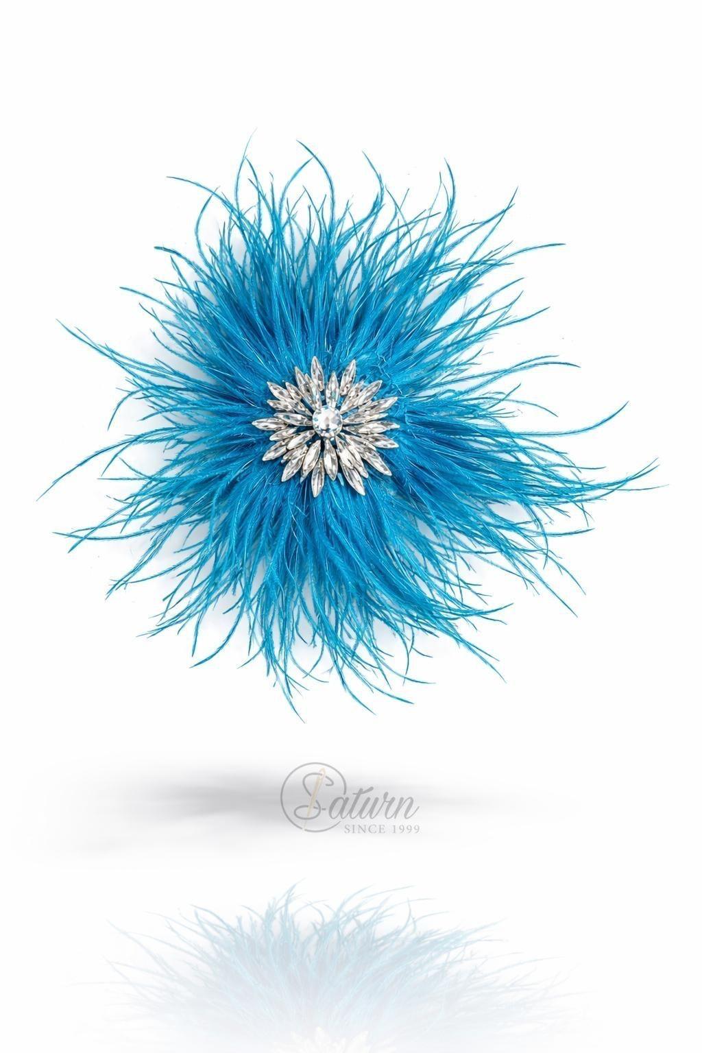 Brosa  Decorativa Din Pene De Strut  15cm – Accesorii Elegante Pentru Tinute Speciale