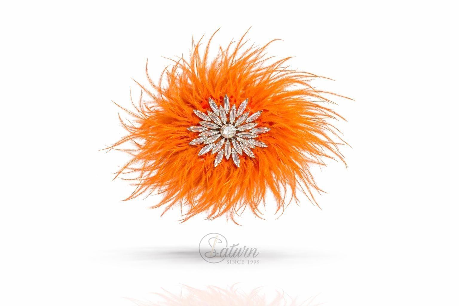 Brosa  Decorativa Din Pene De Strut  15cm – Accesorii Elegante Pentru Tinute Speciale