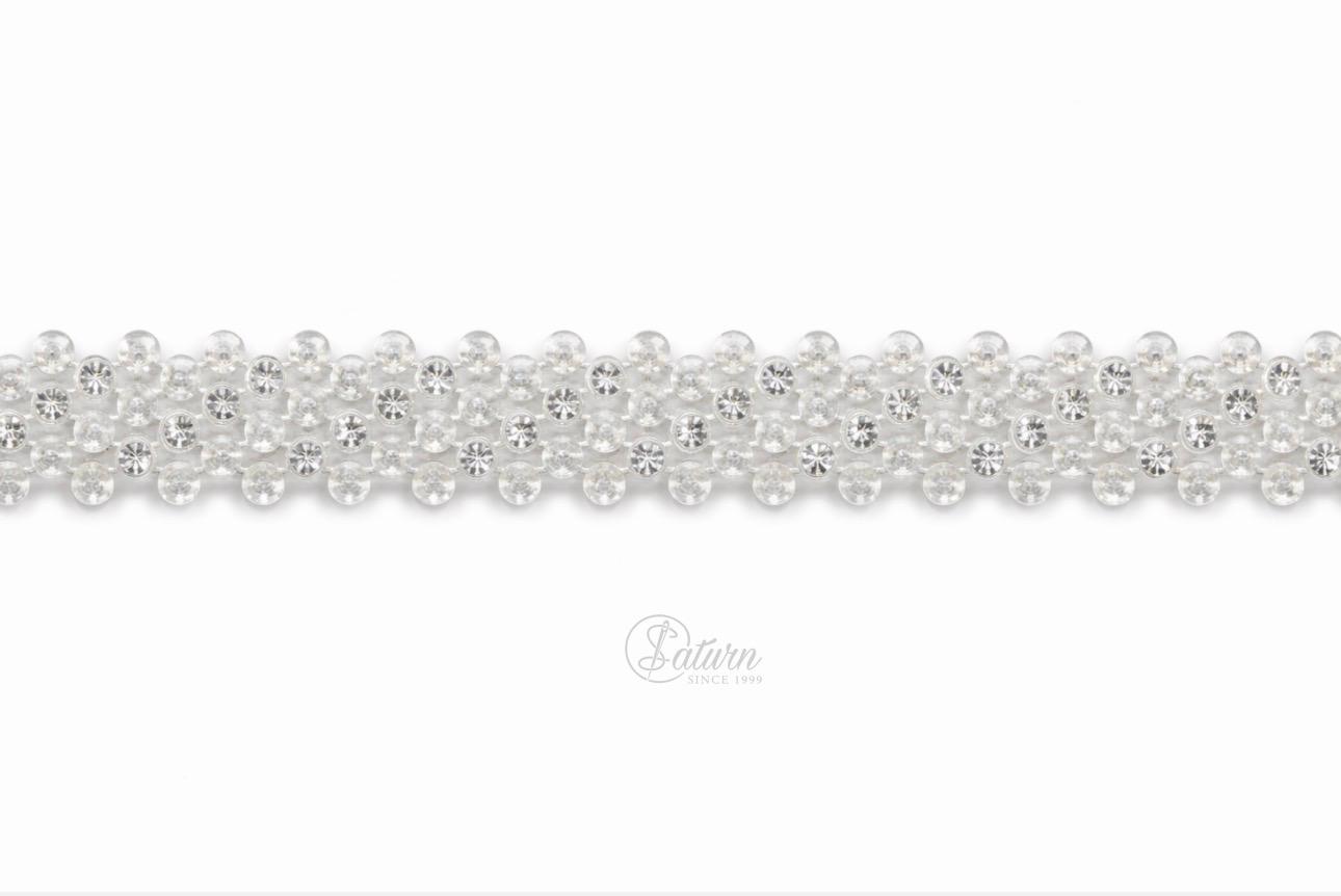 Banda decorativa cu strasuri si perlute  – 10 yards (9.14 m), latime 1.5 cm