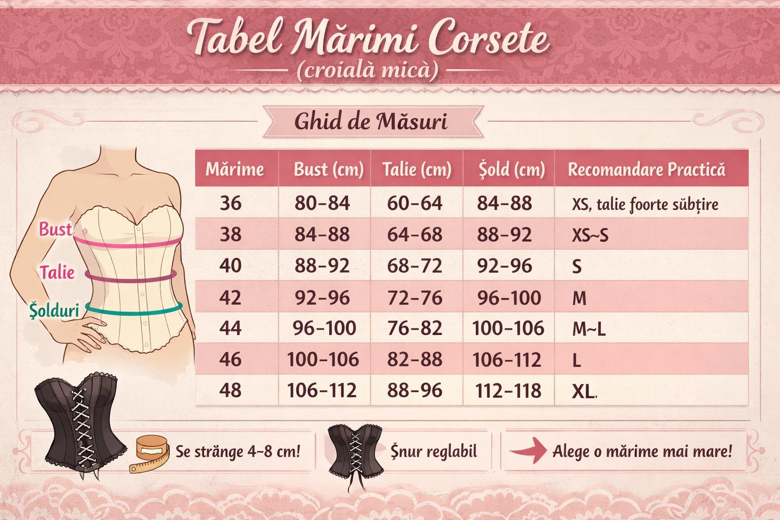 Corset in V cu cupe M7