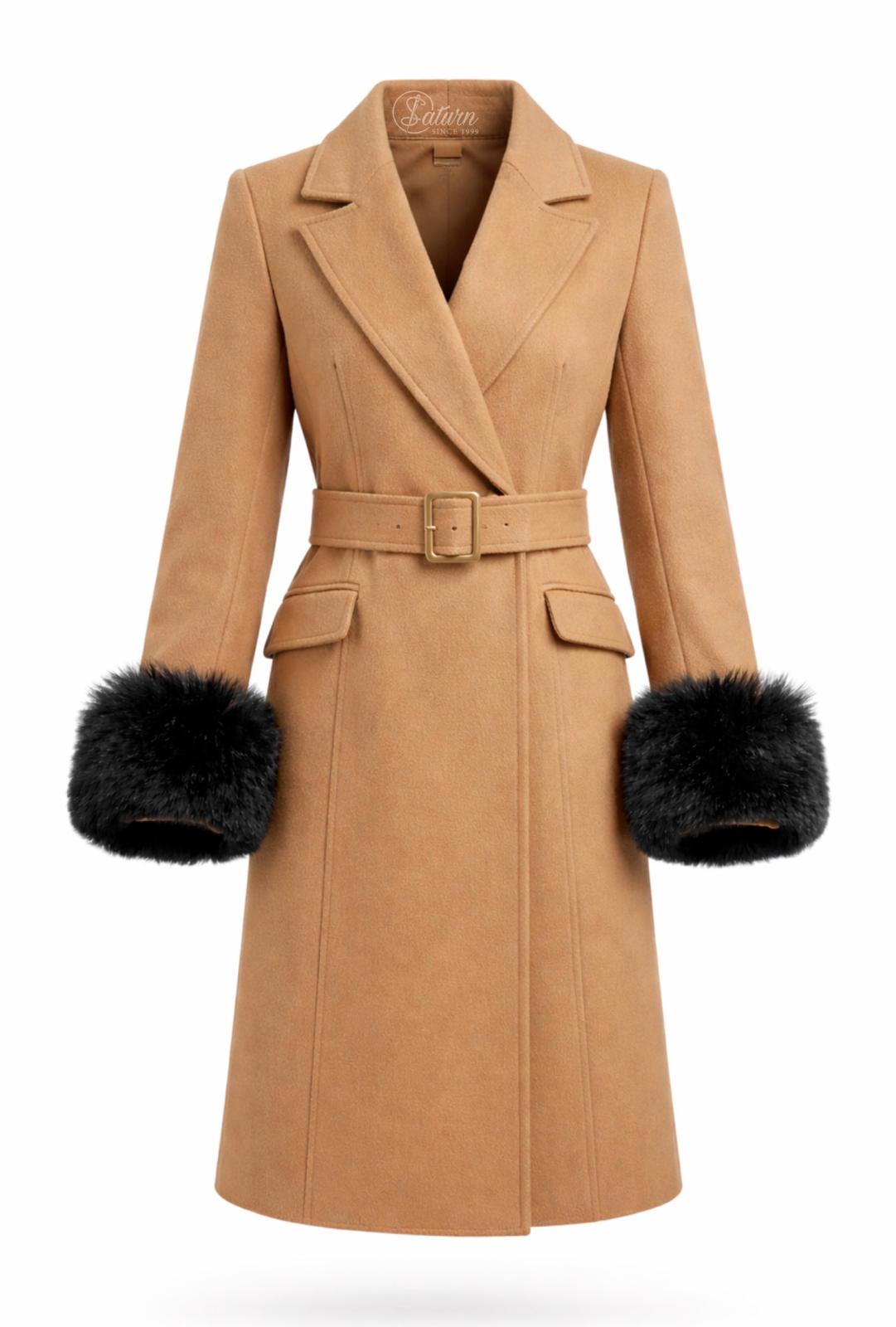 Mansete din blana artificiala /ecologica neagra cu volum premium/set 2 buc/50 cm, latime 12 cm