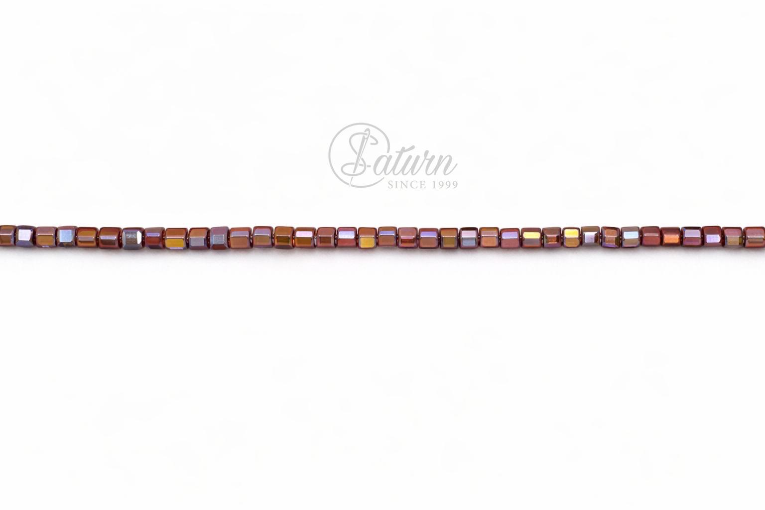 Sirag de margele/perle din sticla patrate 4mm diverse culori handmade/aprox 100 margele