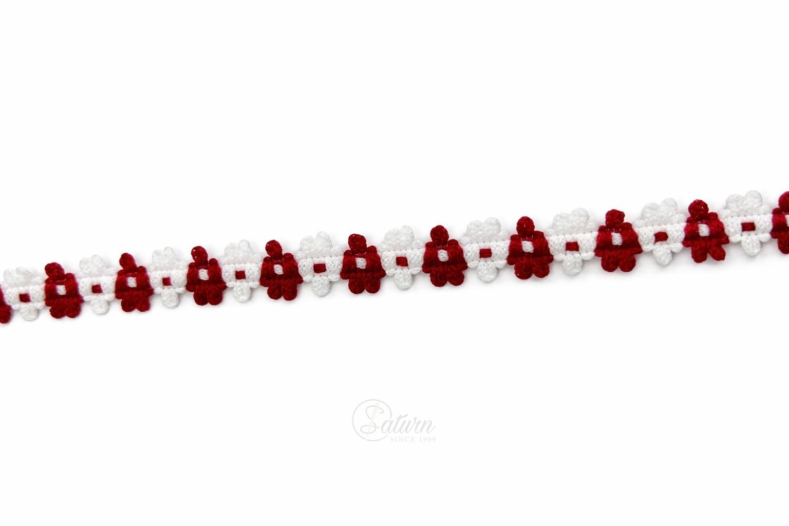 Banda decorativa cu floricele 1,5 cm – bordura textila brodata la metru pentru haine si accesorii 1,5 cm – bordura textila brodata la metru pentru haine si accesorii