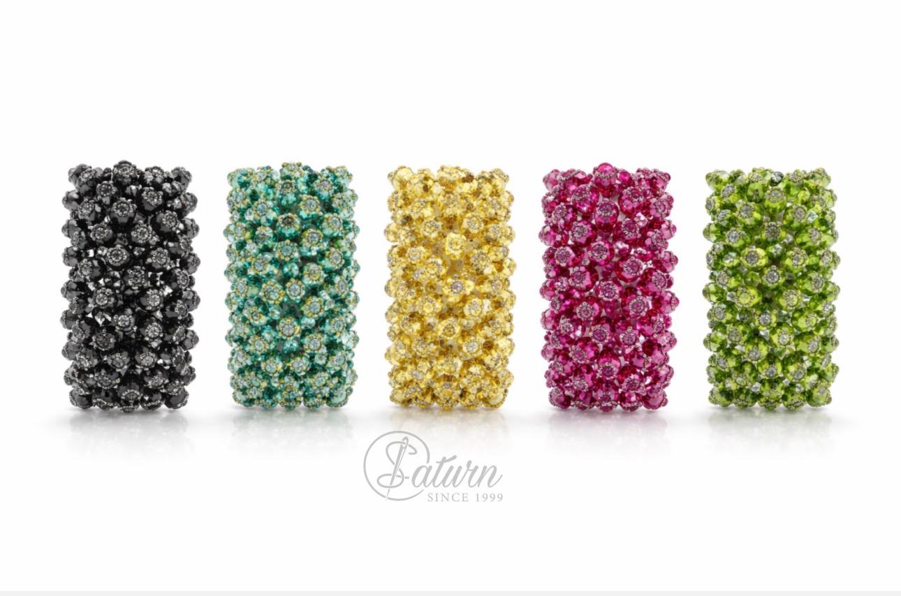 Accesoriu decorativ pentru agrafe/cleme de par cu margele fatetate 8x3,5cm– model elegant multicolor handmade