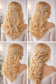Accesoriu/Coronita/Bentita par mireasa cu cristale – decor par nunta elegant pentru coafuri mireasa