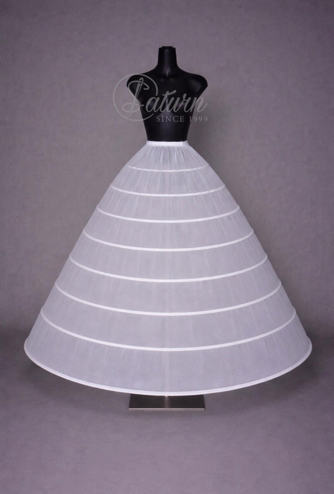 Crinolina rochie 110x290/110x220 cm, 1–9 cercuri – jupon cu cerc pentru rochii de mireasa și gala