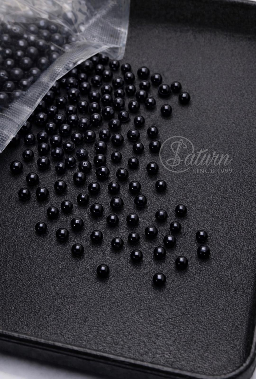 Perle de capsat negre pentru croitorie – perle aplicate pentru haine si accesorii, punga 500g