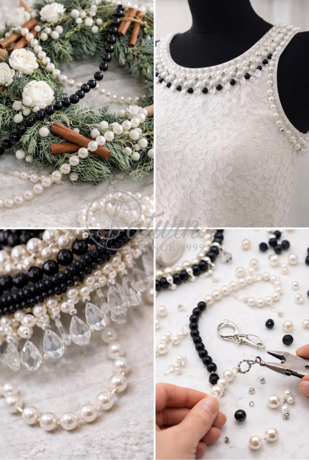 Perle pe sirag 10 mm – margele decorative pentru bijuterii si accesorii handmade/8yards rola(7,3Metri)