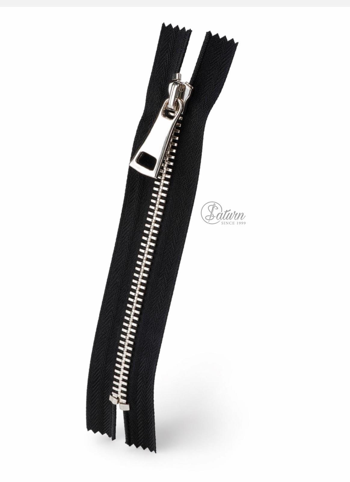 Fermoar metalic tip 10 fix 20cm  cu o cheita auriu/argintiu pentru genti haine accesorii