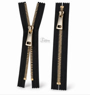 Fermoar metalic tip 10 fix 20cm  cu o cheita auriu/argintiu pentru genti haine accesorii