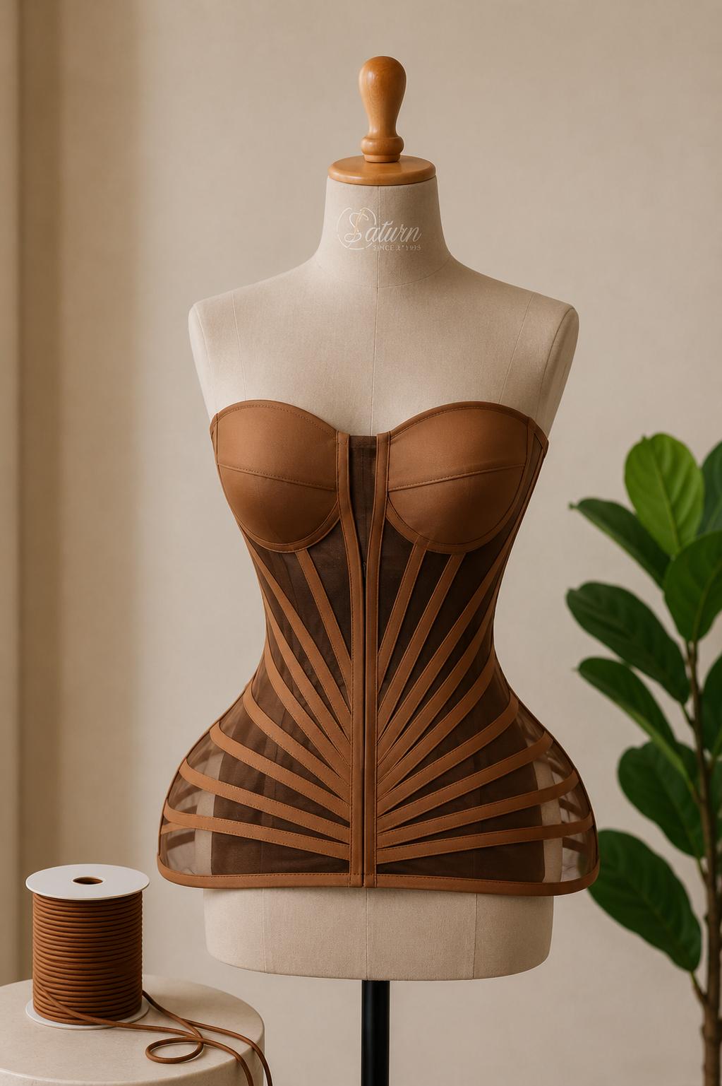 Corset care Evidentiaza talia si bustul cu Cupe Integrate si Snur la Spate M19
