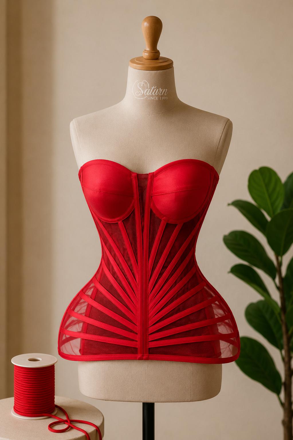 Corset care Evidentiaza talia si bustul cu Cupe Integrate si Snur la Spate M19