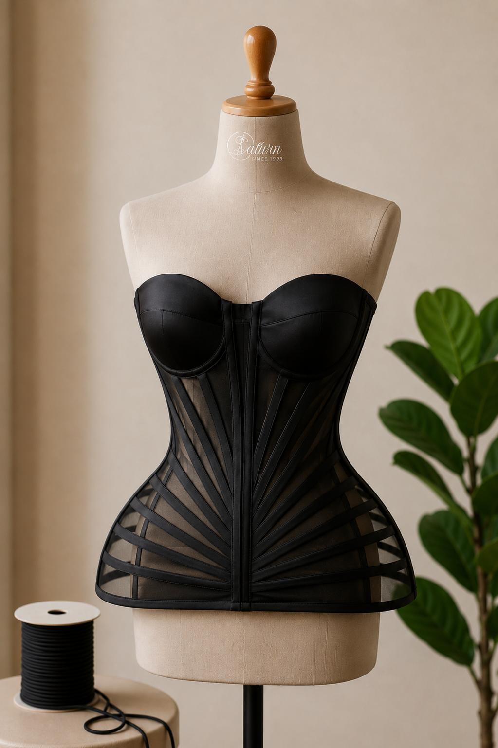Corset care Evidentiaza talia si bustul cu Cupe Integrate si Snur la Spate M19