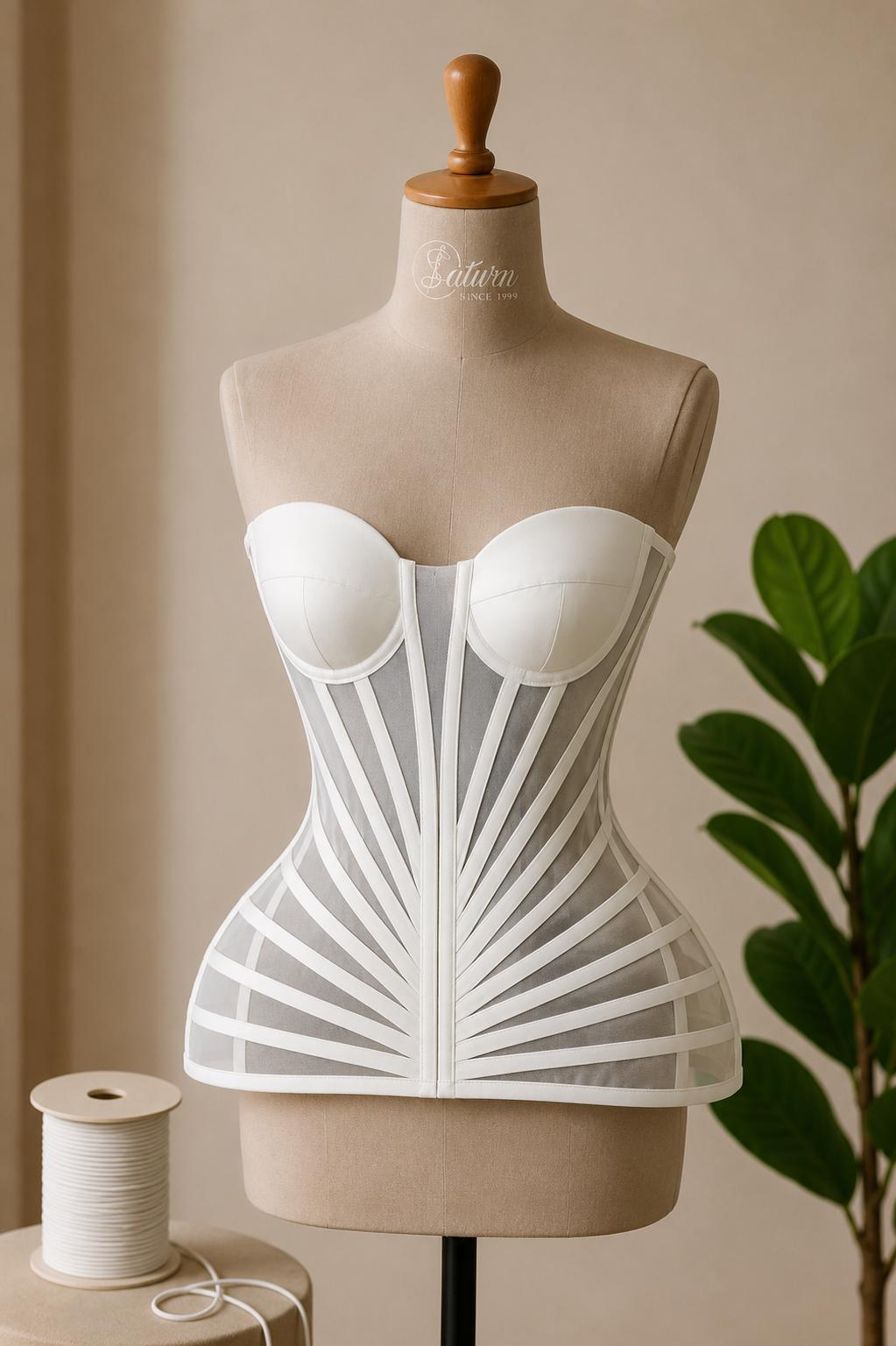 Corset care Evidentiaza talia si bustul cu Cupe Integrate si Snur la Spate M19