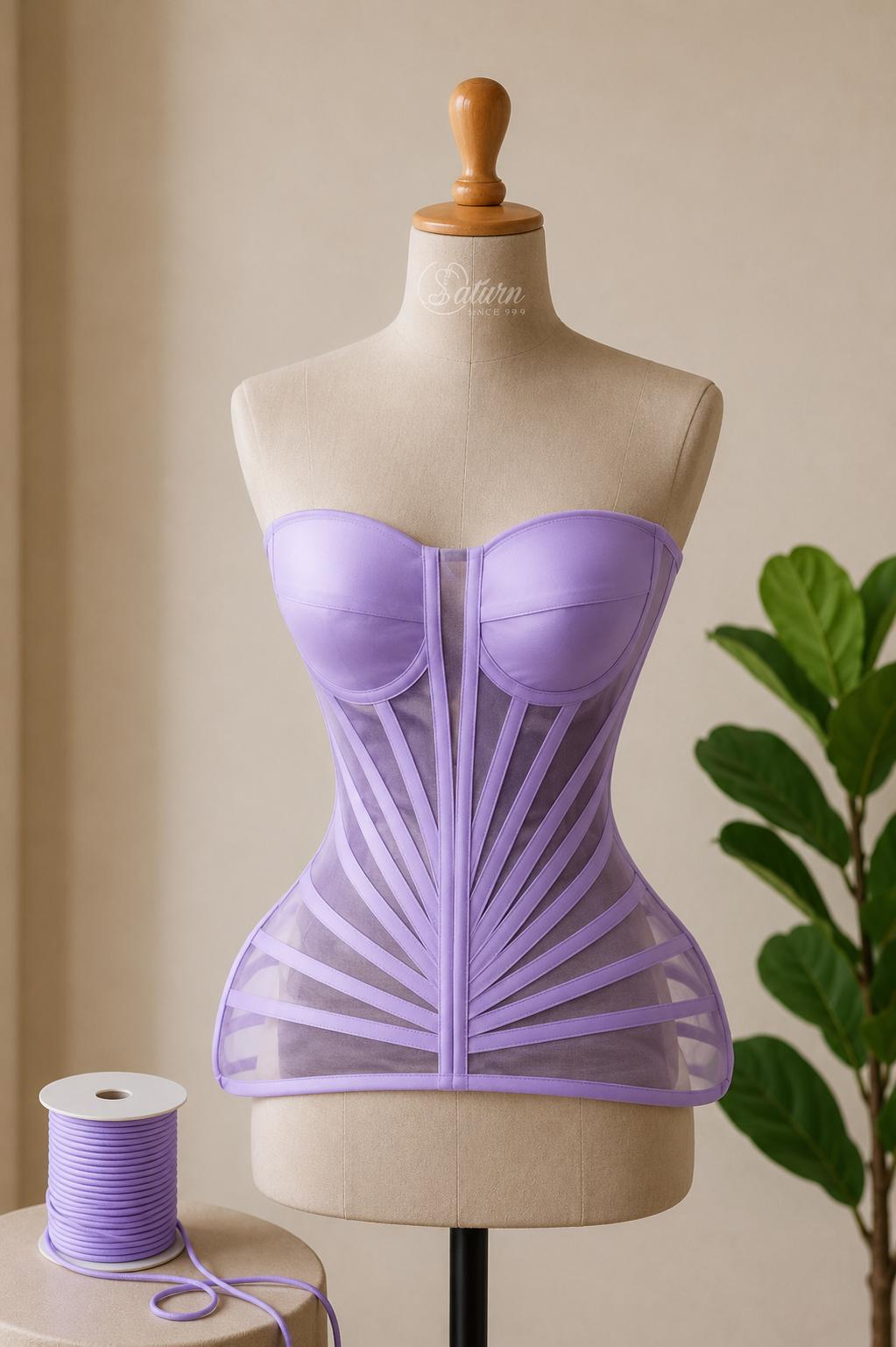Corset care Evidentiaza talia si bustul cu Cupe Integrate si Snur la Spate M19
